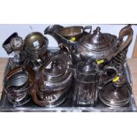 A quantity of silver plate, including a teaset