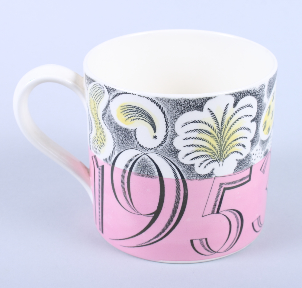 A Wedgwood mug, designed by Eric Ravilious, commemorating the 1953 Coronation of Queen Elizabeth II, - Image 5 of 8