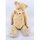 An early 20th century hump back mohair teddy