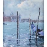 David Mynett: watercolours and gouache, "Cool Day, St Giorgio, Venice", 11 1/2" x 10 1/4", in