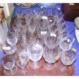 Six 19th century cut glass goblets and other 19th century table glass