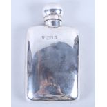 A late Victorian silver hip flask, 3.2oz troy approx