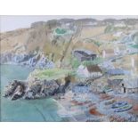 Albert R Thompson, '65: watercolours, "Cadgwith"; 11" x 14 1/2", in strip frame