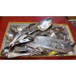 A collection of Georgian and later silver flatware, various, 44oz troy approx