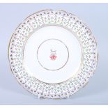 A 19th English porcelain Armorial plate, 9 3/4" dia