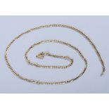 An Italian 18ct gold curb link necklace, 27 1/2" long, 21.9g