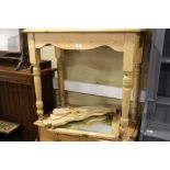 A stripped pine dressing table, with fitted mirror, 33" wide