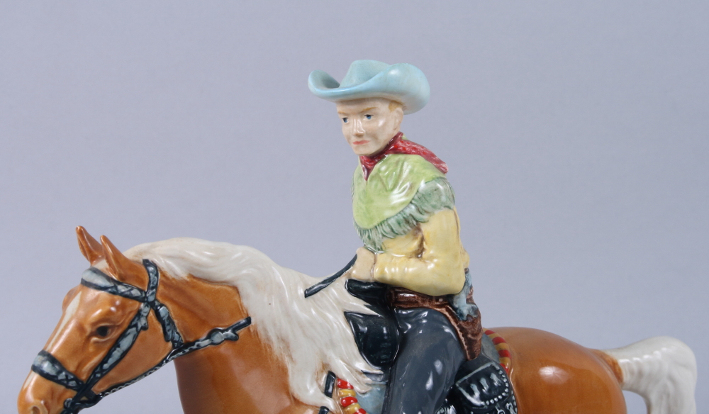 A Beswick Canadian mounted cowboy, impressed 1377 and black mark to base, 9" high - Image 2 of 6