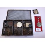 A Roman silver Annia Faustina coin and a number of 19th century and later copper coins and tokens,