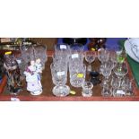 Two sets of six cut glass whiskey tumblers and other table glass and ceramics