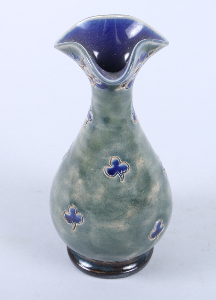 A Doulton Lambeth stoneware vase with incised decoration dated 1669, 5" high - Image 2 of 3
