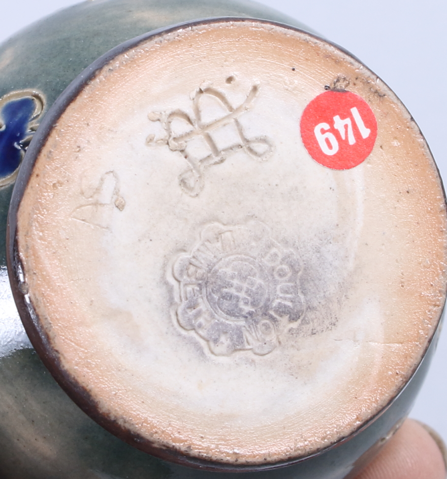 A Doulton Lambeth stoneware vase with incised decoration dated 1669, 5" high - Image 3 of 3
