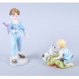 A Royal Worcester porcelain figure group, "Two Babies", modelled by F G Doughty, 4 1/2" high, and