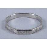 An early 20th century platinum octagonal ring, ring size N, 2.8 grams