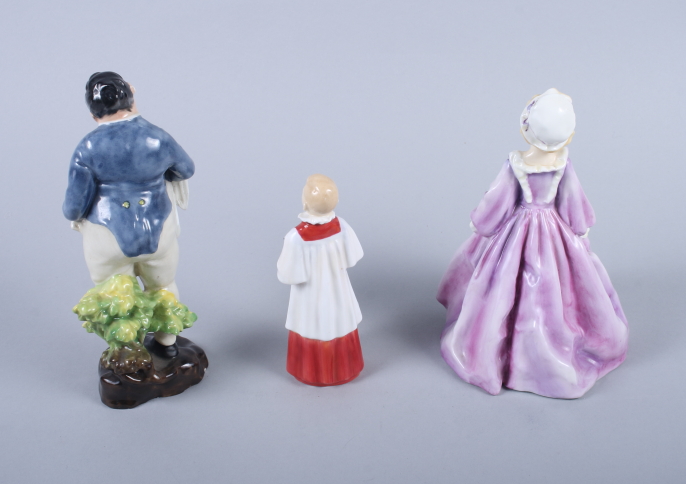 Two Royal Doulton figures, "Fat Boy" HN555 and "Choir Boy" HN2141, and a Royal Worcester figure, " - Image 2 of 5