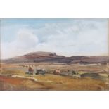 Francis Gould: watercolour on paper, "Exmoor", 6" x 8", in gilt slip frame
