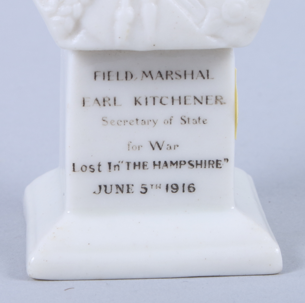 An early 20th century Shelley Parian ware bust of Field Marshall Earl Kitchener, 4 1/2" high - Image 3 of 5