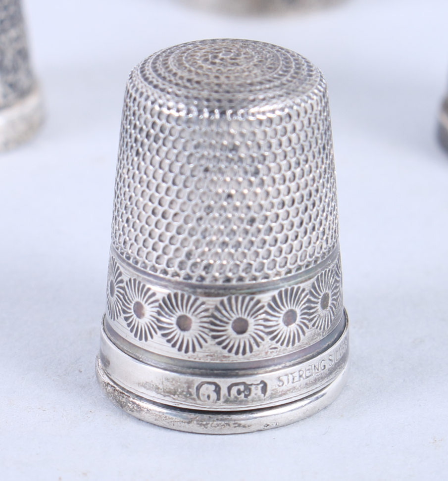 Eight silver thimbles, including one by Charles Horner - Image 3 of 3