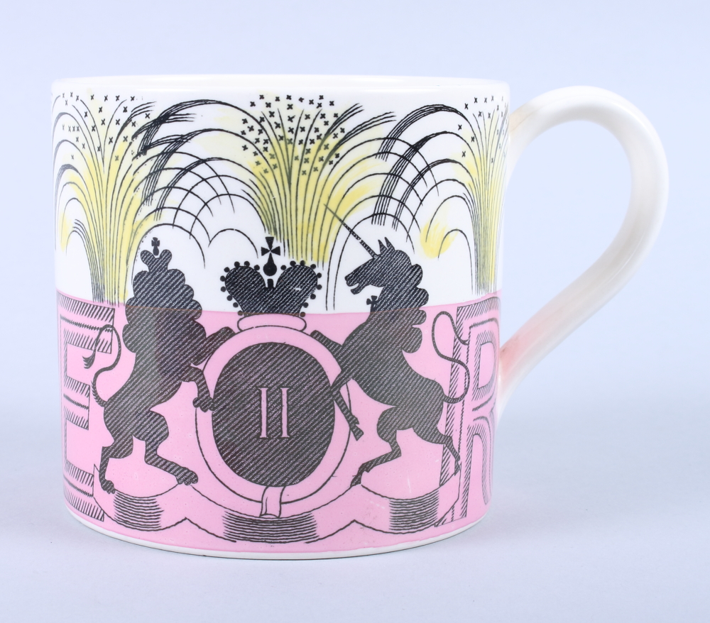 A Wedgwood mug, designed by Eric Ravilious, commemorating the 1953 Coronation of Queen Elizabeth II, - Image 3 of 8