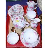 An early 20th century George Jones "Old Swansea" pattern floral painted part teaset