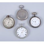 A Continental silver cased hunter pocket watch, a gunmetal cased "Tramway Watch" by O Dusonchet