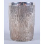 A mid 20th century Gerald Benny textured silver beaker, crest to base, 3 1/2" high, 5.9oz troy