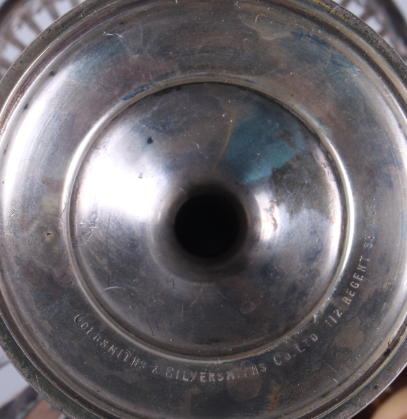 A silver pedestal sweetmeat basket with pierced decoration, a smaller similar bonbon dish and a - Image 2 of 3