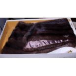 A mink stole, by Joseph Fox, in original box, another fur stole and a double mink fur collar with