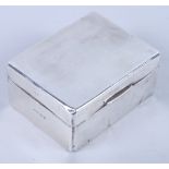 A George V silver mounted cigarette box, 4 1/2" wide