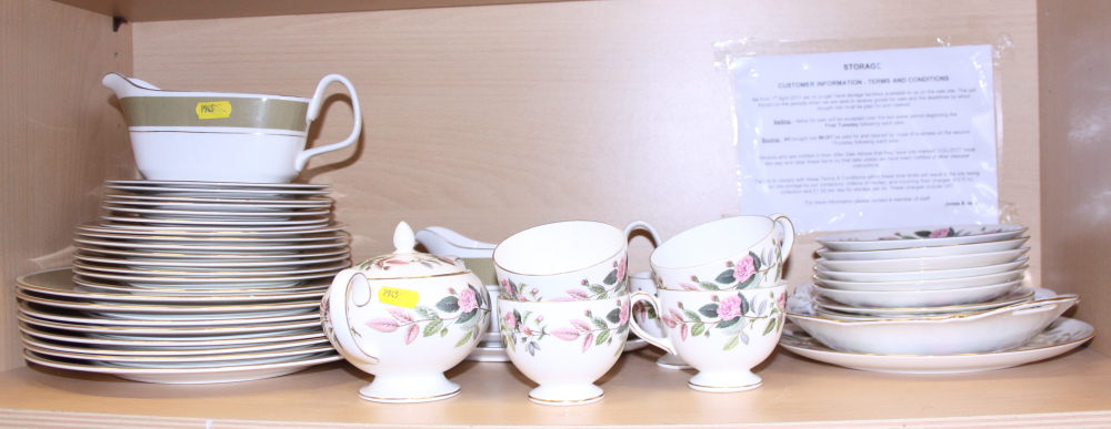 A Wedgwood bone china “Hathaway Rose” pattern teaset for six and various Royal Doulton "Antique