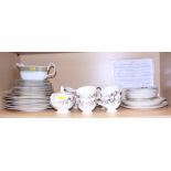 A Wedgwood bone china “Hathaway Rose” pattern teaset for six and various Royal Doulton "Antique