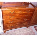 A Georgian mahogany chest of four graduated drawers, on bracket feet, 36" wide