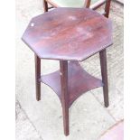 An octagonal top occasional table and two wine tables