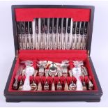 A canteen of silver plated King's pattern cutlery, in fitted polished as mahogany case