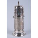 A cylindrical silver sugar caster, 7.3oz troy approx