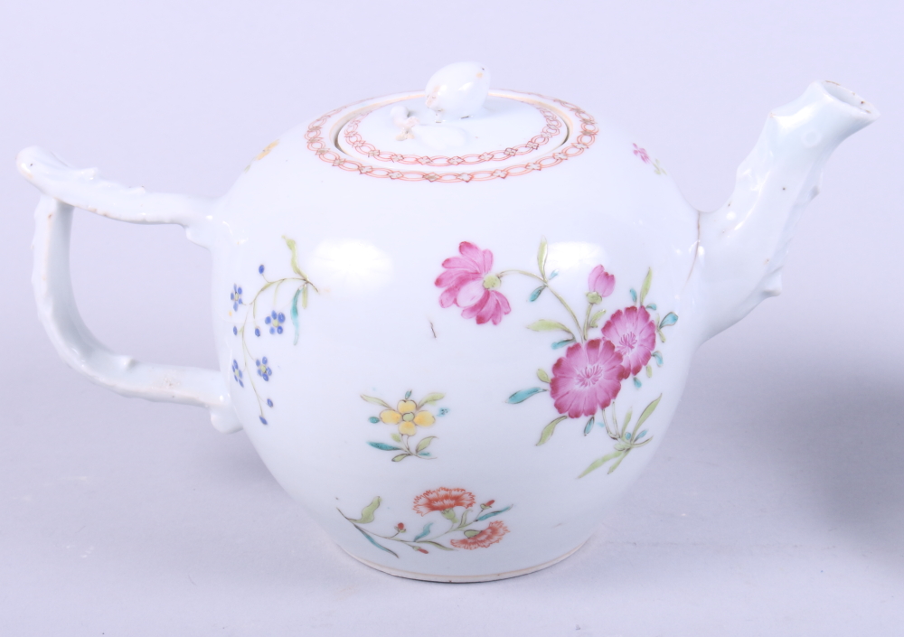 A 19th century Chinese porcelain teapot decorated floral sprays (hairline cracks), a 19th century - Image 2 of 16