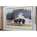 David Shepherd: a pencil signed limited edition print, "The Hot Springs of Yellowstone", blind