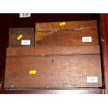A 19th century walnut and mother of pearl workbox a rosewood box and a walnut box (all for