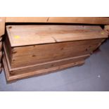 A pine blanket box, 47" wide