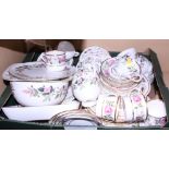 A Wedgwood bone china "Hathaway Rose" pattern part teaset and other tea wares, various