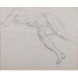 † Augustus John: double sided pencil studies of males, 6" x 7 1/4", in pine strip box frame