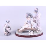 A Lladro figure group, "Springtime in Japan", on plinth, 12" high, and a smaller Lladro figure of