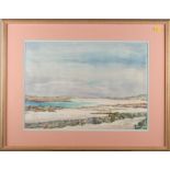 Margaret Broad, watercolours, Vazon Bay Alderney, 13 1/2" x 19", Kay Larkman: watercolours, Alderney