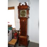 A mahogany cased longcase clock with brass dial, signed Charles Vaughan Pontypool 1759, dial 11"