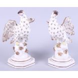 A pair of 19th century Staffordshire pottery eagles, 8" high