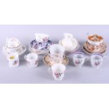 A collection of English 18th and 19th century porcelain cabinet cups and saucers, various