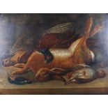 A 19th century oil on canvas, dead game, 21" x 29", in gilt frame