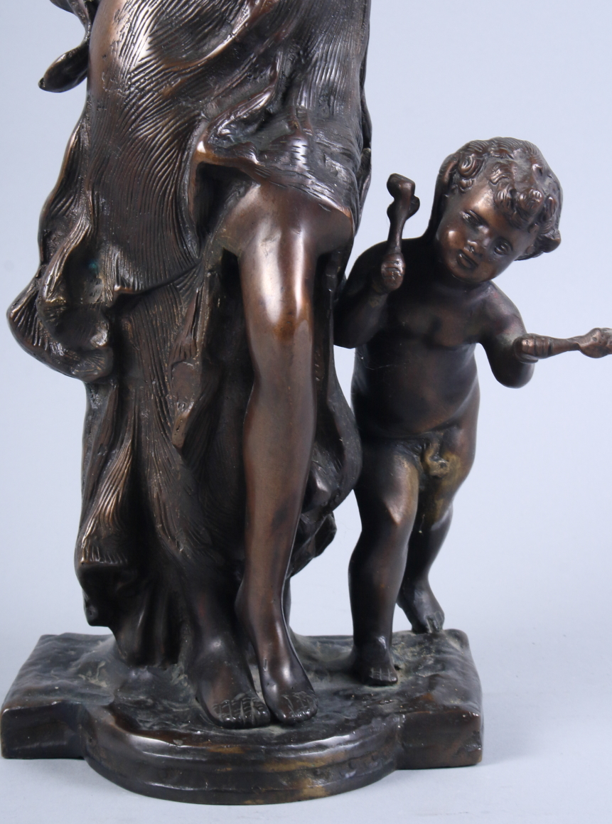 A bronze model, dancing nymph and putti, 19" high - Image 4 of 7