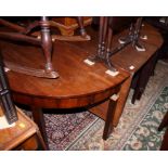 A Georgian mahogany extending 'D' end dining table with two leaves, 48" wide