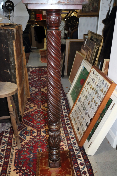 A 19th century spiral turned jardiniere stand, 40" high